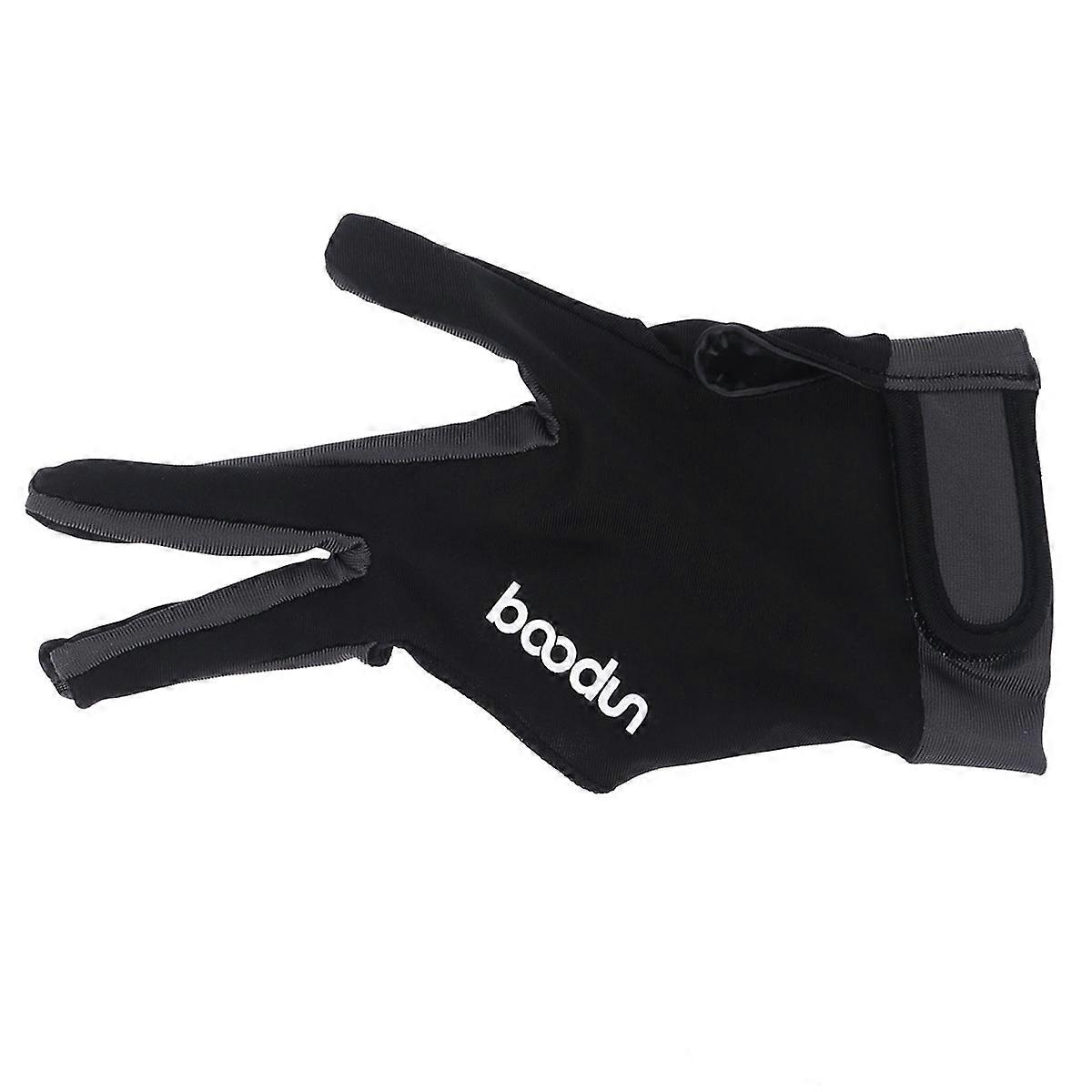Billiard Pool Cue Glove 3-Fingered Snooker Glove for Men and Women Dark Grey L Elastic Wrist 1Pack