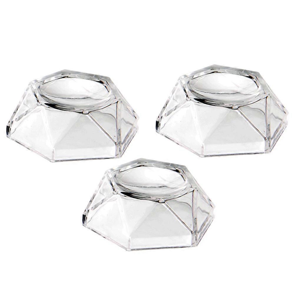 3PCS Crystal Ball Display Base Acrylic Round Ball Display Stand (L Transparent)