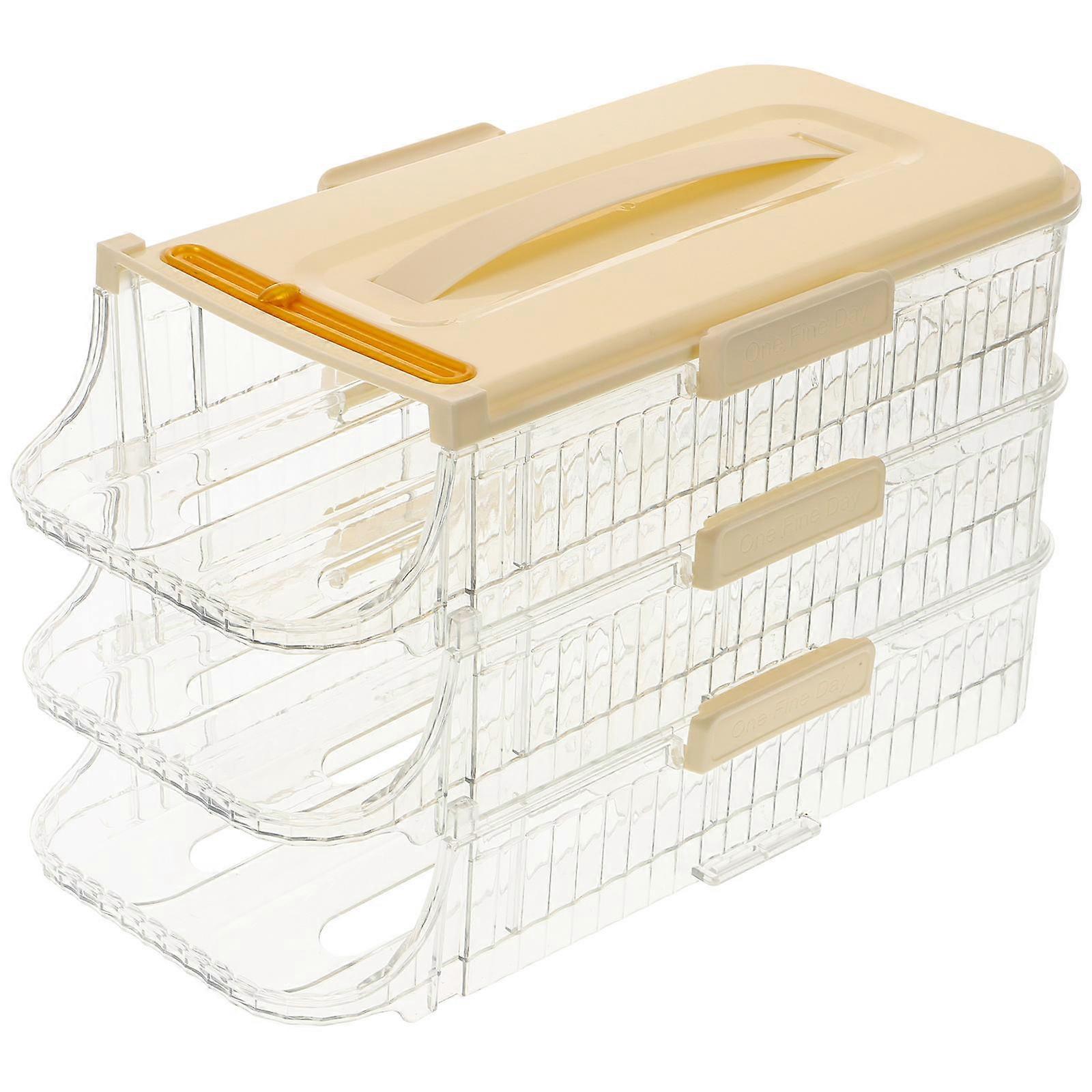 White Plastic Egg Organizer with Bevel Design for Easy Rolling and Monitoring in Fridge 70 Characters