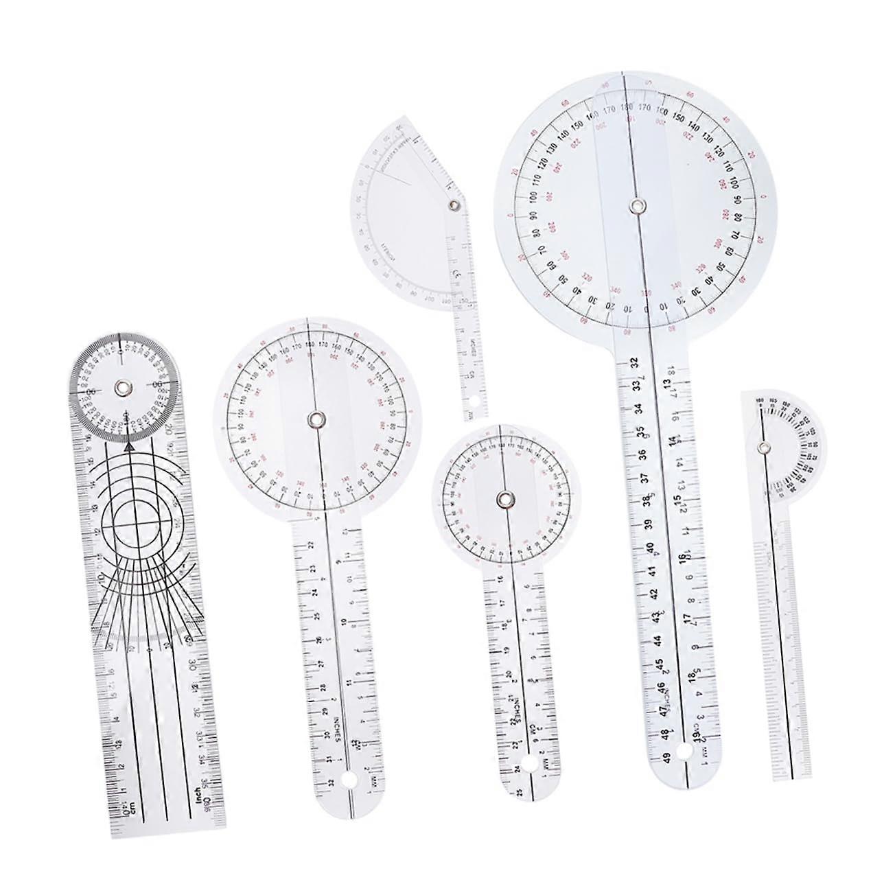 "Spinal Goniometer 6-Piece Set for Accurate Finger Measurement, Rotatable Design for Medical and Therapy Use"
