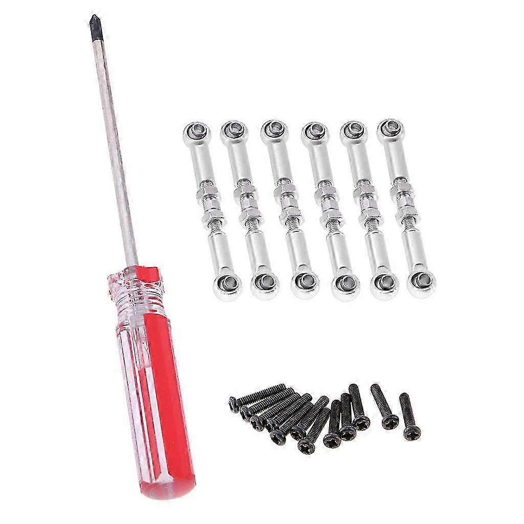 2025 6pcs Steer Servo Linkage with Screw Driver for Wltoys A959 1/18 RC Titanium