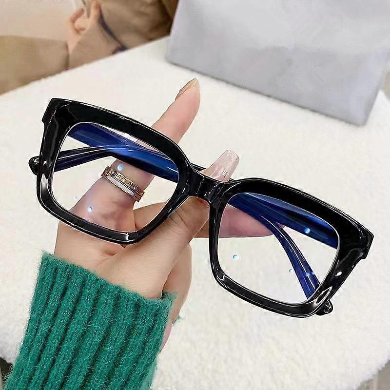 Women Anti Blue Light Glasses Oversized Vintage Glasses Computer Eyewear Full Frame Transparent Eye Protection Eyepiece