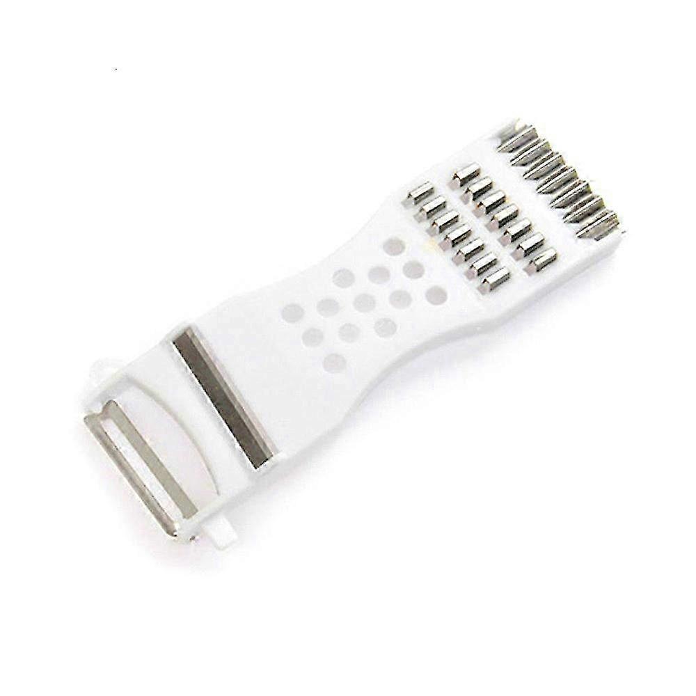 Versatile Grater with Adjustable Cutting Insert & Leftover Holder - Dishwasher-Safe Vegetable Slicer in White for Easy Meal Prep