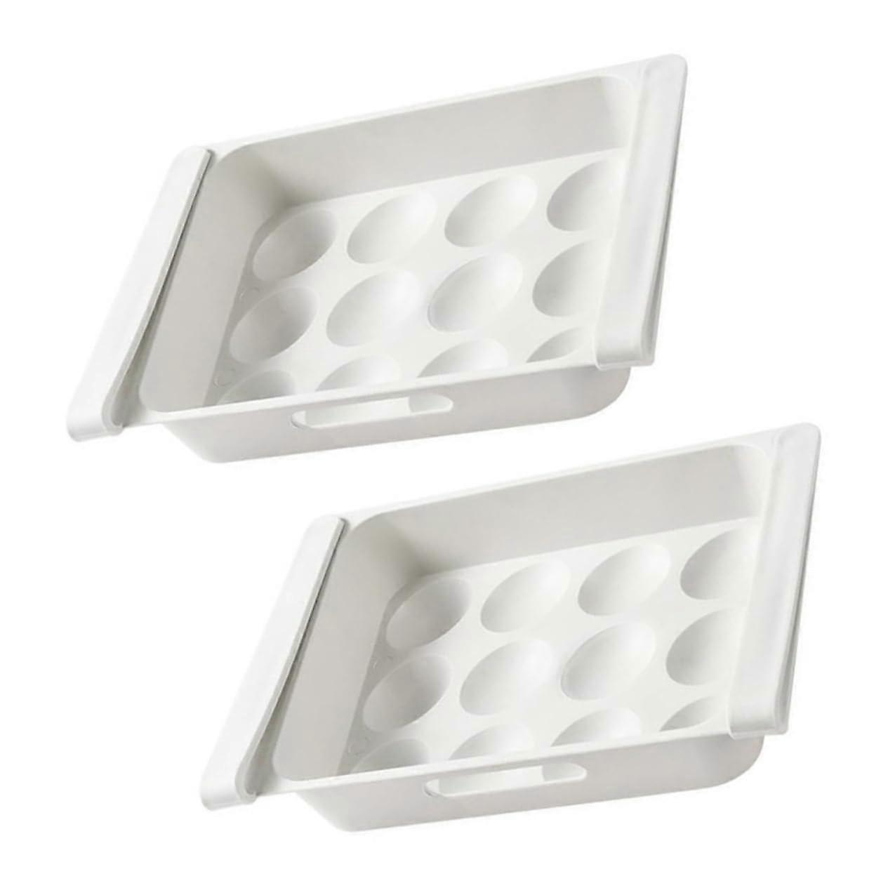 2piece refrigerator egg containers with compartments, practical storage solution for kitchen to organize eggs in freezer compartments.