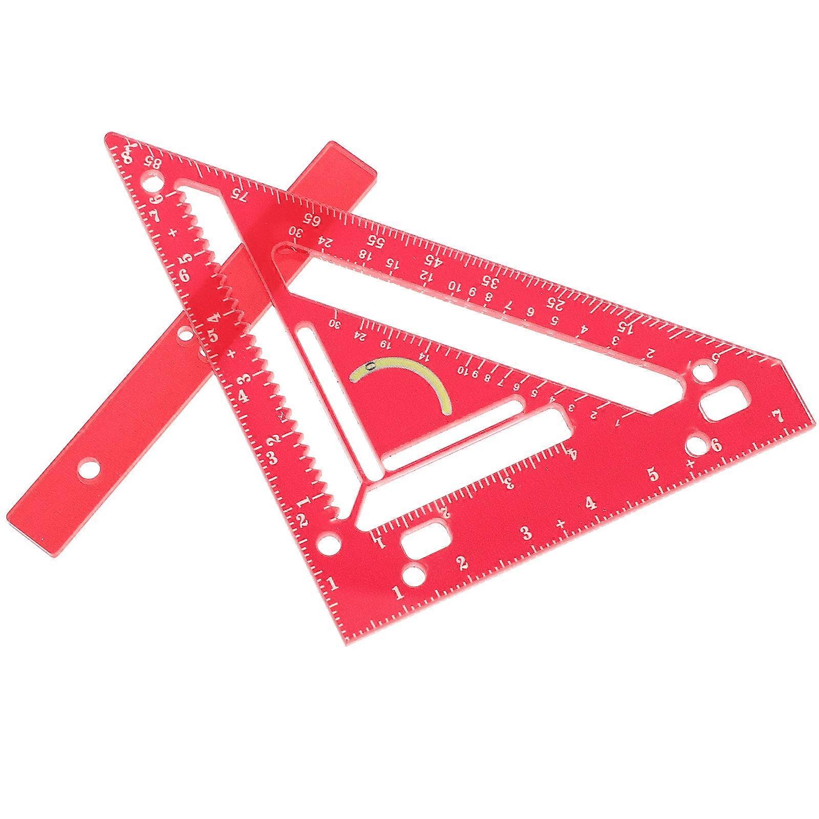 Carpentry Measuring Square Tool 1 Set For Engineers And Carpenters 11X6X0.3CM Red High Precision Measurements