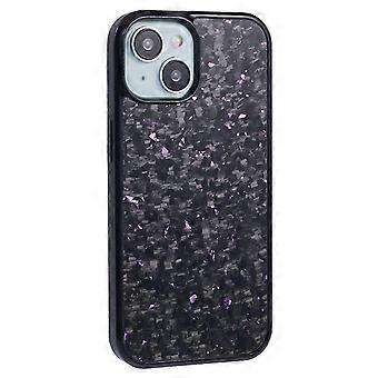 For iPhone 15 Plus Magnetic Phone Case Forged Textured Aramid Fiber + TPU Non-slip Phone Case - Purple (Purple)