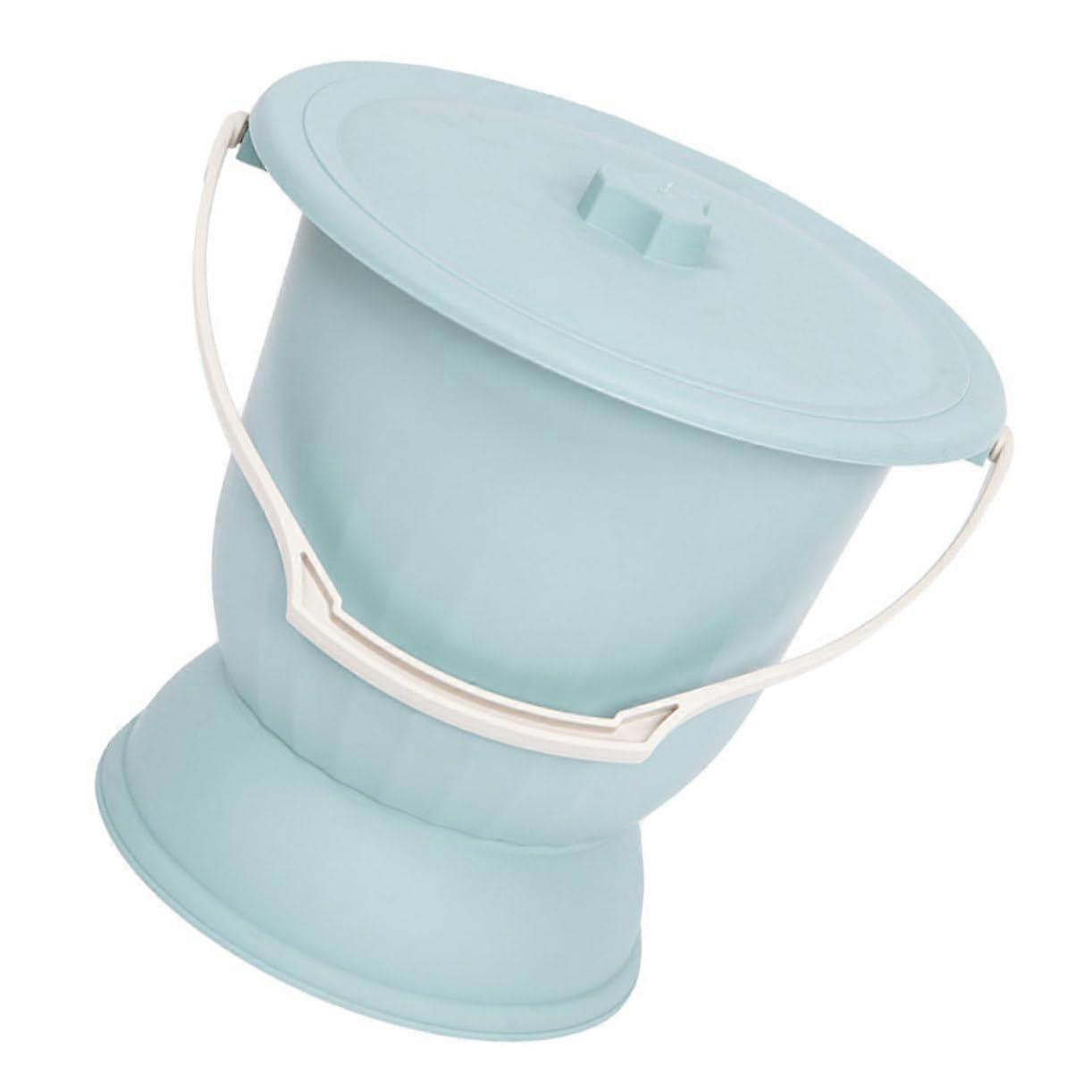 Portable Plastic Bedside Toilet with Lid, Spill-Proof Urinal for Seniors, Hygienic and Easy to Clean, Reusable Design