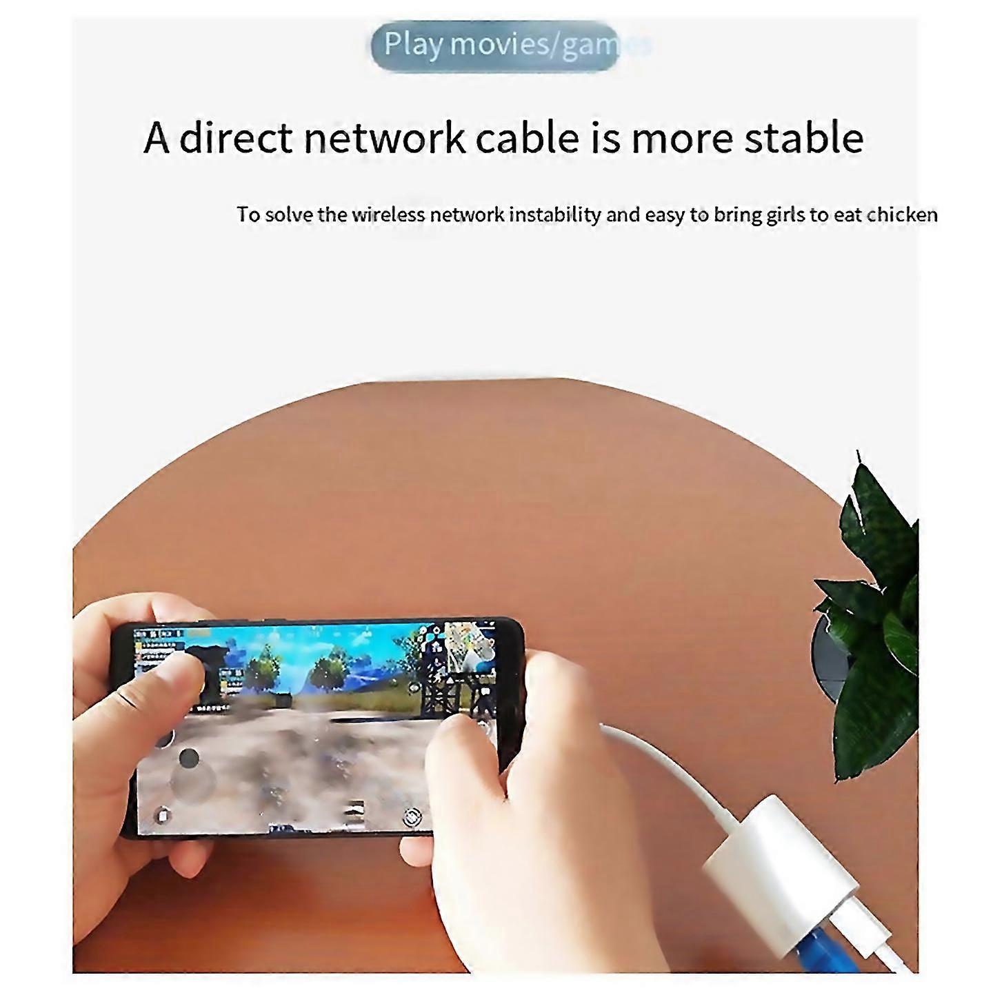 Für USB-C-zu-RJ45-Adapter 100 Mbit/s Netzwerkkarten-Hub mit Typ-C-Aufladung