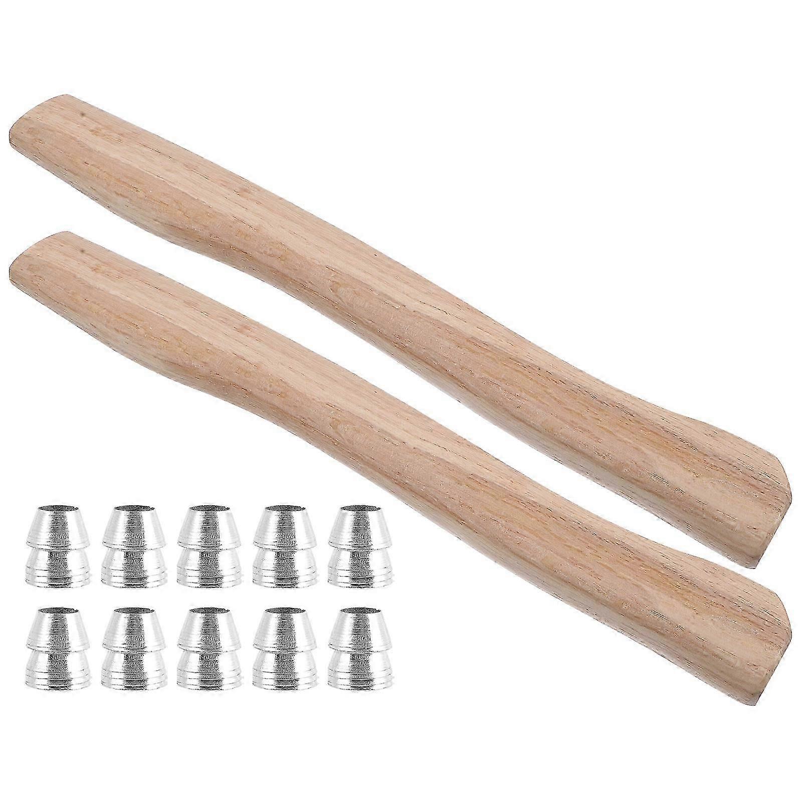 Camping Equipment Practical Wood Grip Handle with Wedge 1Set