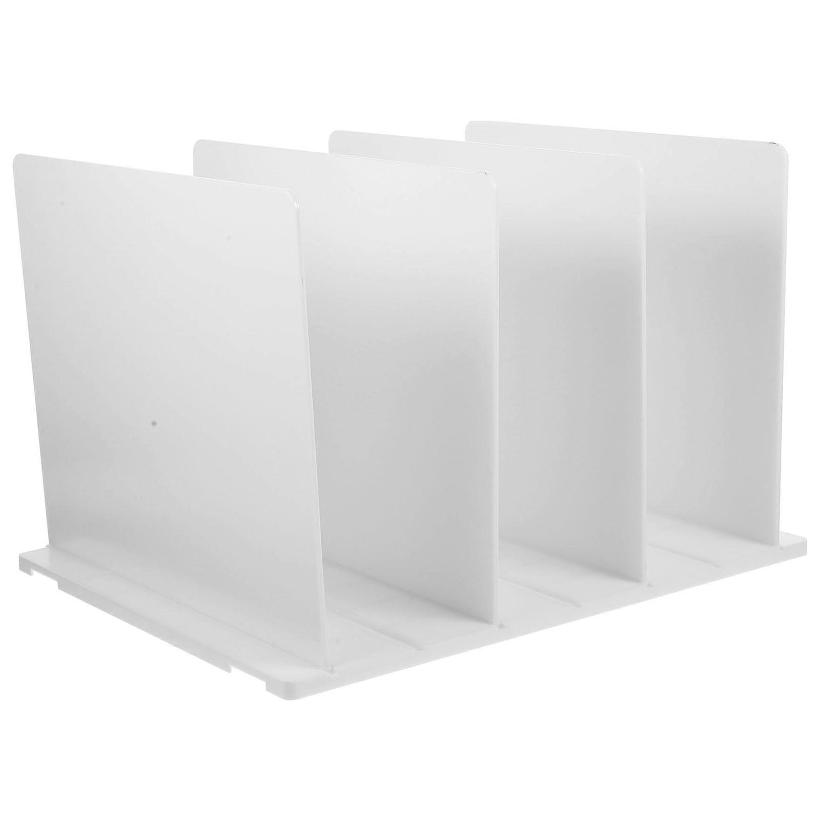 Book Organizer Compartment Display Stand Rectangular Simple Design Home Office ABS Storage 1Pack