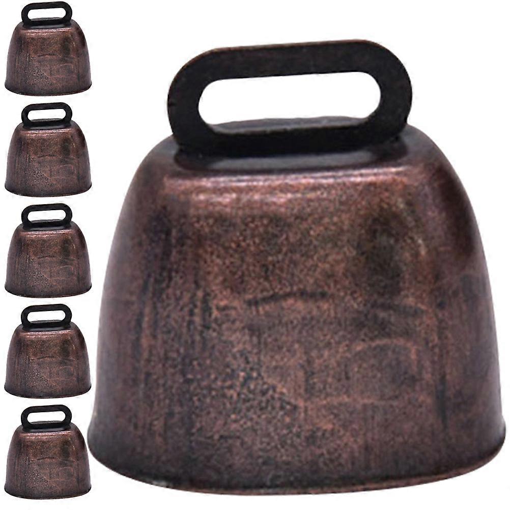 Wear-resistant Pet Bells DIY Crafts For Craft Enthusiasts Dark Brown Round Anti-lost 6Pcs