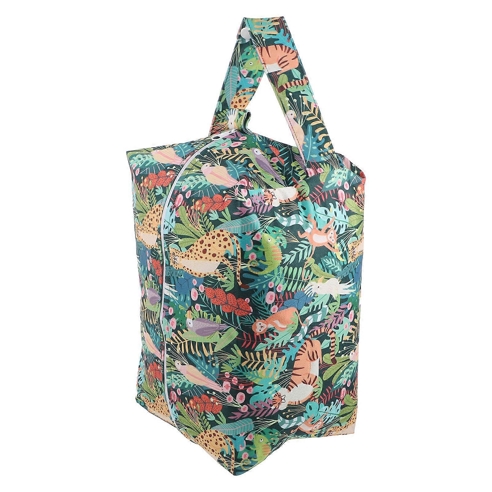 Reusable Wet Bag 1 Diaper Storage Pouch For Travel Shopping Organizing Wet And Dry Items Zipper Handle