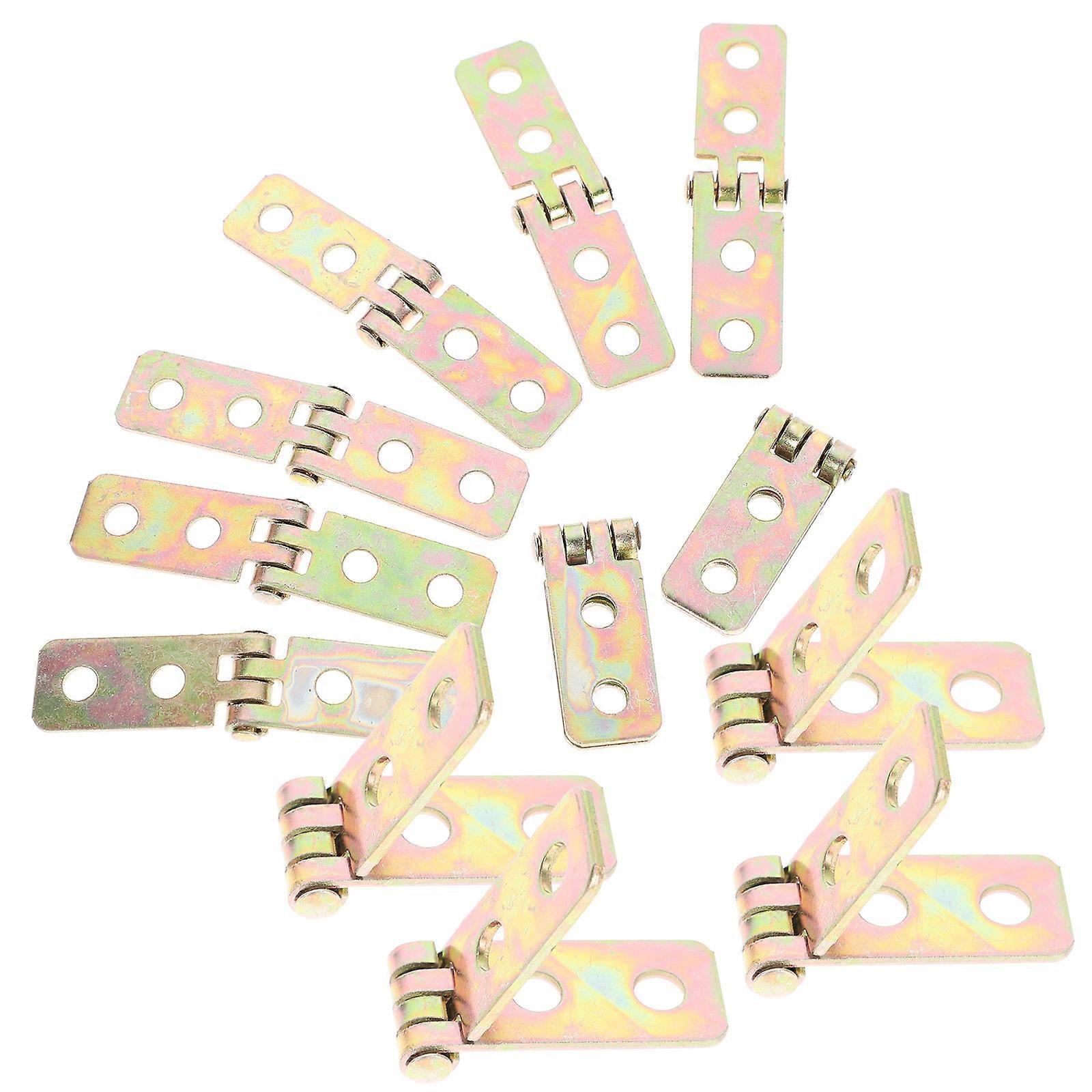 12pcs Small Wooden Box Hinges, Durable Long Folding Butt Hinges for DIY Crafts, Jewelry Box Accessories, Smooth Surface Retro Design Hardware