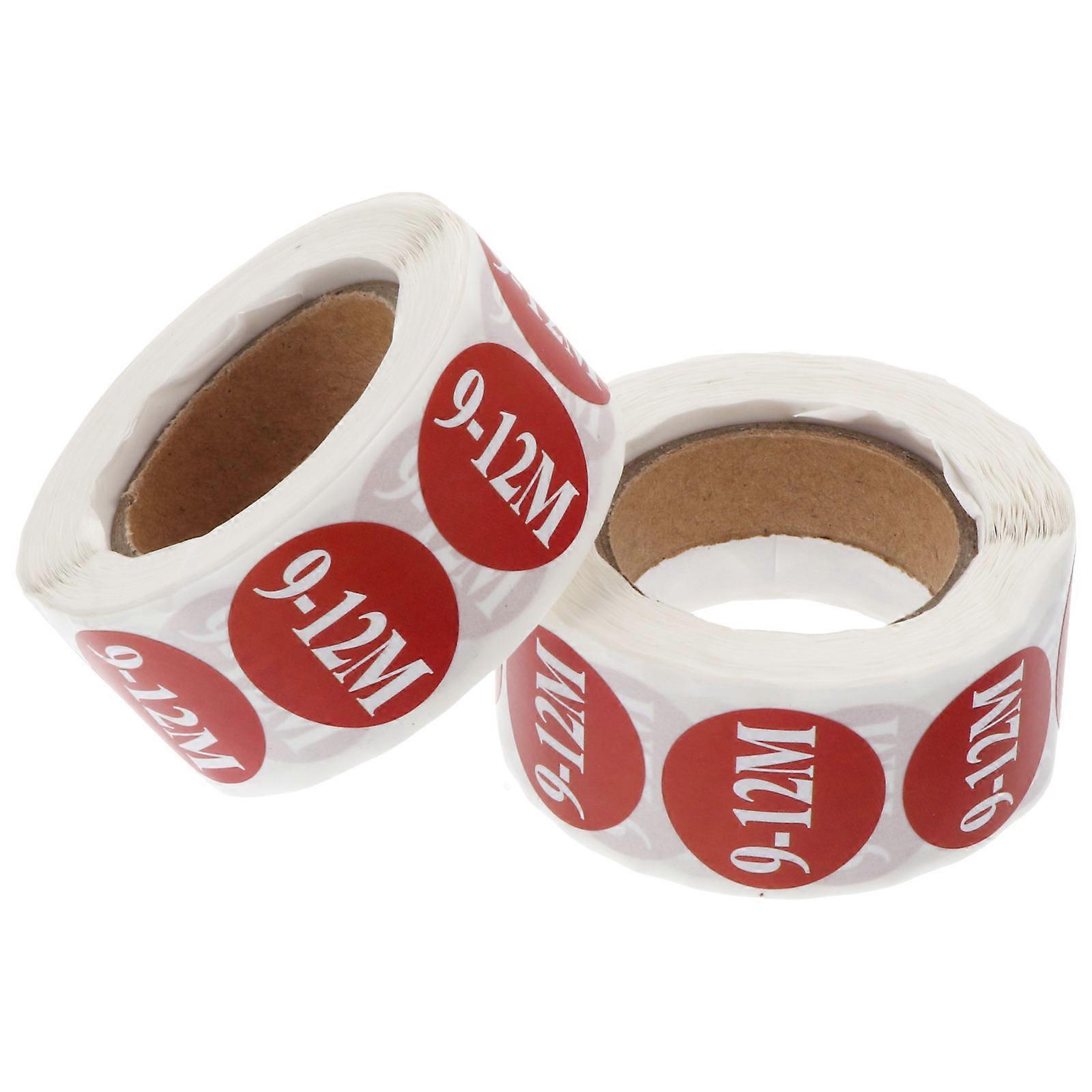 Practical Size Sticker 2 Rolls Retail Use Toddler Sizing Square Red Self-Adhesive Labels