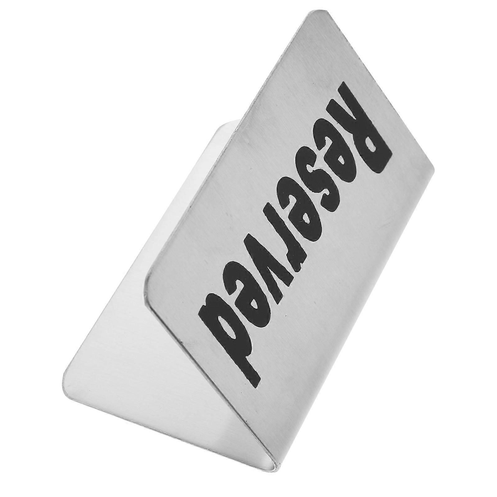 Stainless Steel Reserved Card Double-Sided Table Marking For Party Supply 10x5cm Elegant Style 1Pack