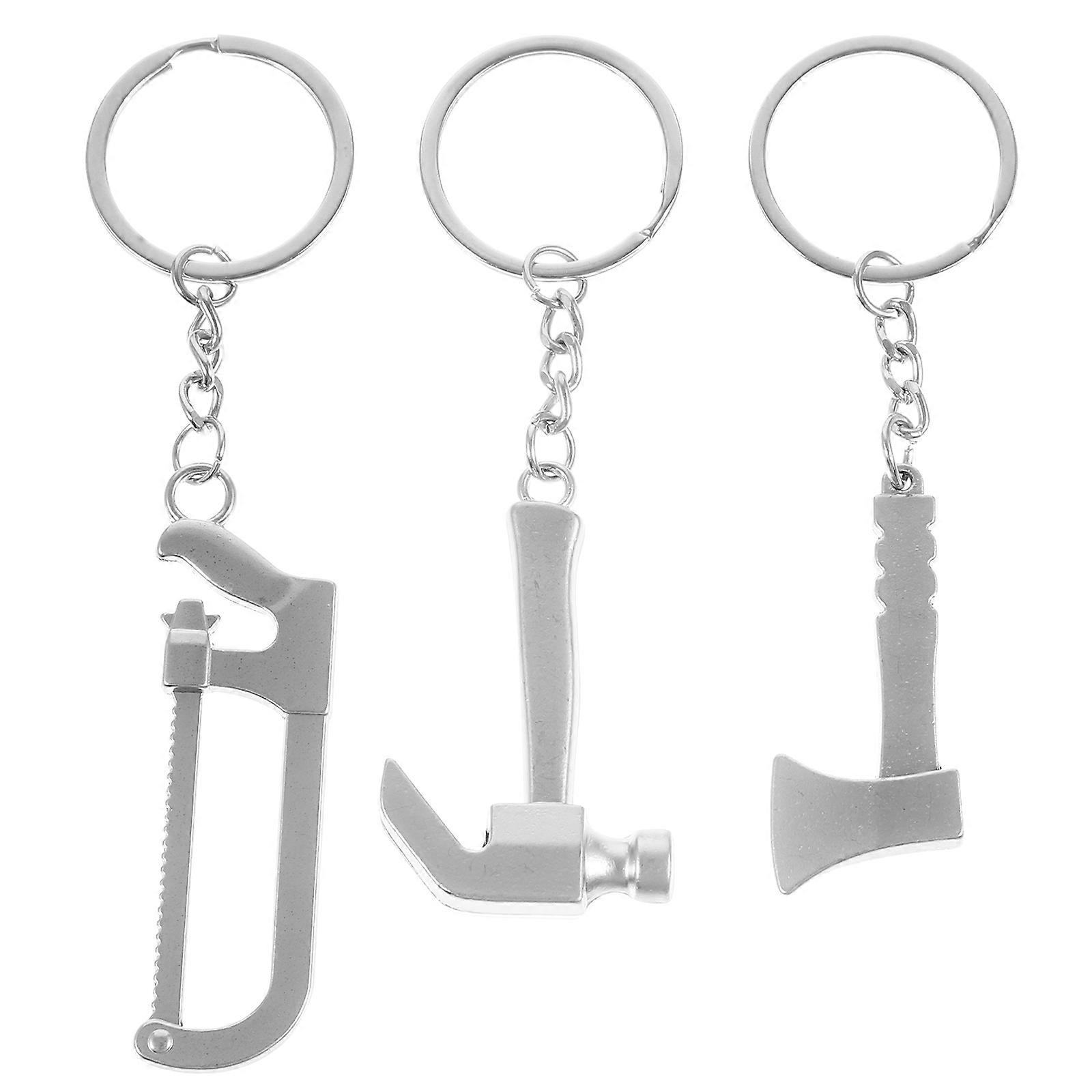 シルバー亜鉛合金シミュレートハンドツールキーチェーン、頑丈な構造の装飾用軽量