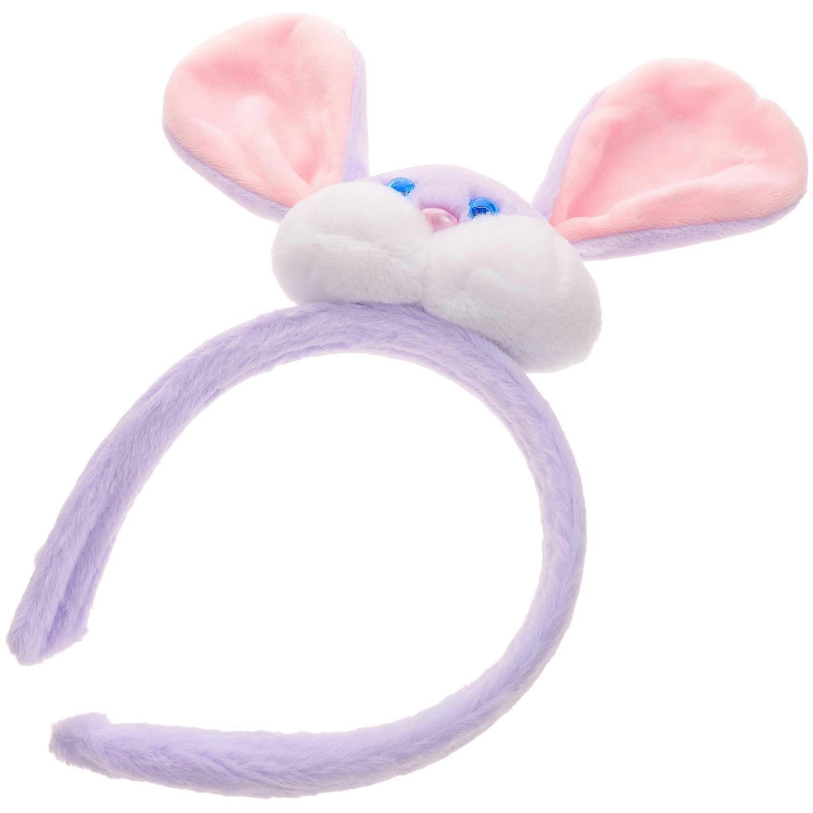 Plush Bunny Ears Hairband Delightful Party Decor For Women Size 19x13cm Fun Carnival Accessory 1Set