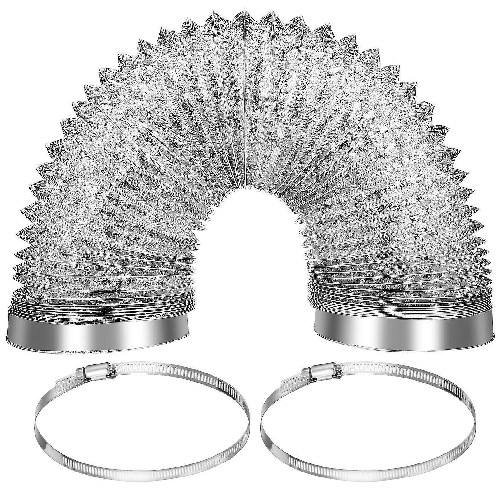 Aluminum Foil Dryer Vent Hose with Clamps and Heat Protection Tape – Flexible Duct for Home and Commercial Kitchen Exhaust Systems