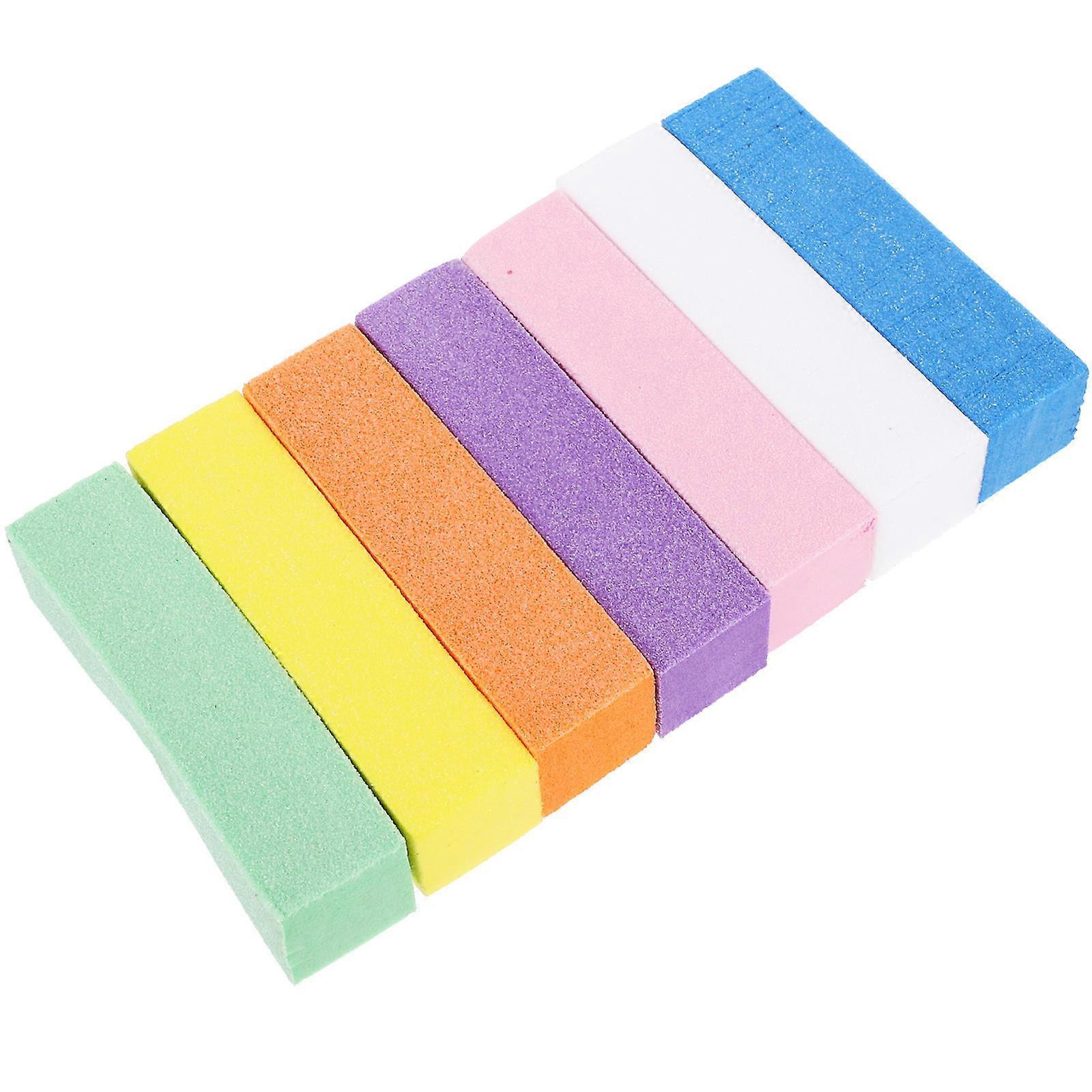 Sponge Nail Polishing Files for Manicure and Nail Repair Assorted Color Lightweight and Portable 7Pcs