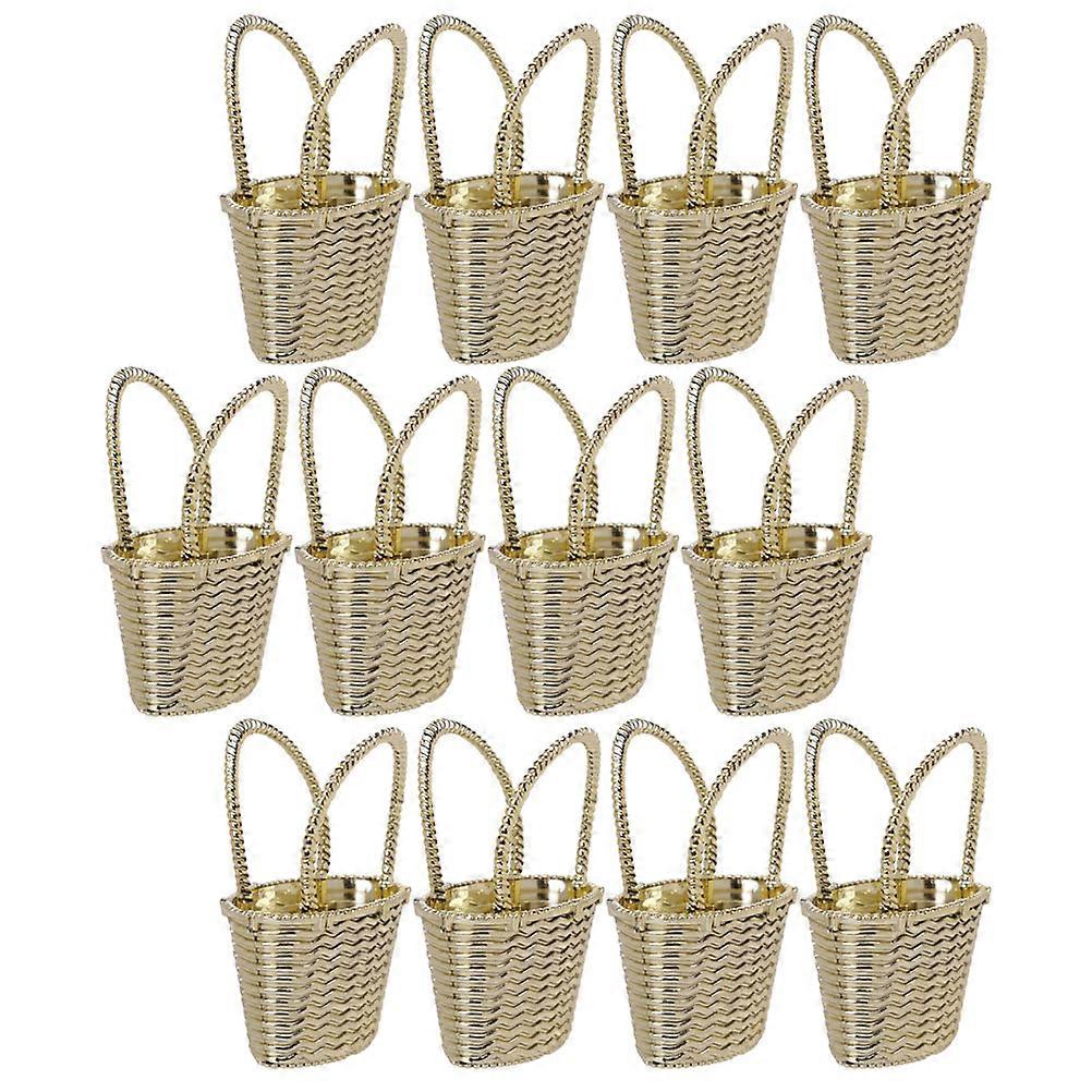 Plastic Candy Box For Christmas Party Friends 9.5x7cm Golden Function 12Pcs