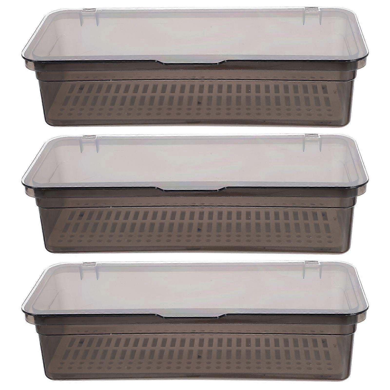 3pcs Cutlery Storage Boxes Plastic Chopsticks Holders for Home (Random Color)