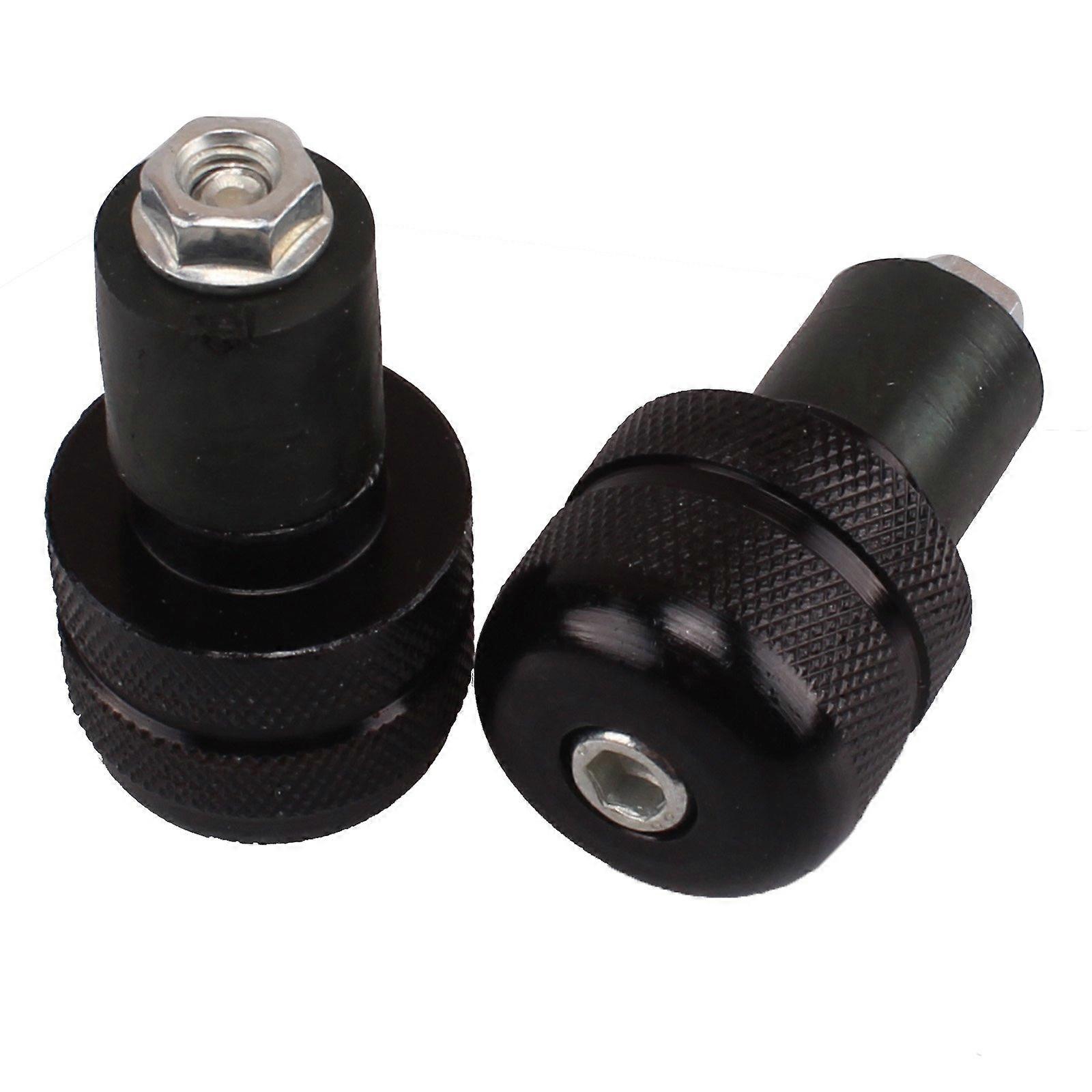 Motorcycle Anti Vibration Handle Bar End Plug 7/8 Inch, 22mm, 2-Pack, Black