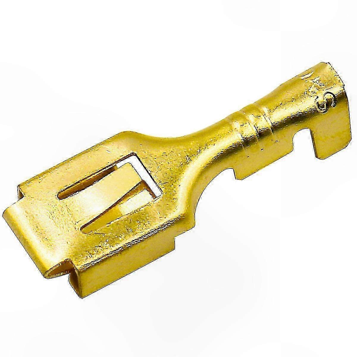 6.3mm Female Spade Terminals, Non-Insulated Crimp Connectors, Quick Splice Wire End Connector (Pack of 100)