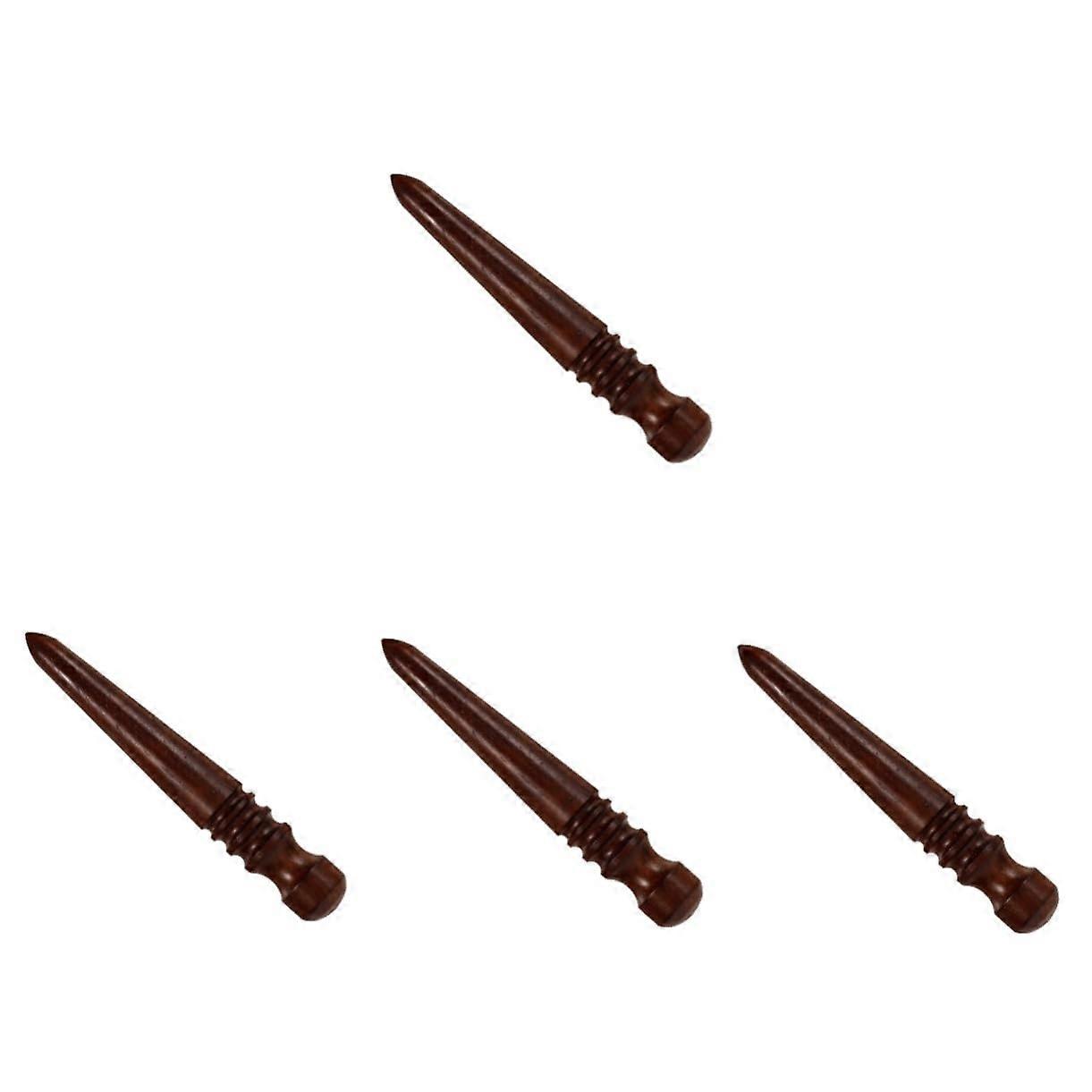 Leather Sanding Tool 4-Piece Edge Polisher Set For Artworks Wooden Handle DIY Leather Tool