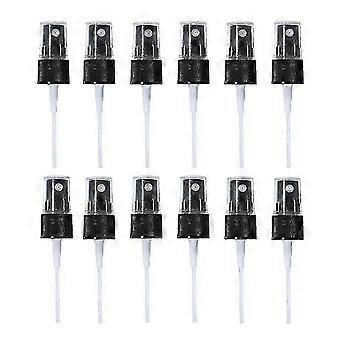 2025 12 PCS Reutilizável Preto Fino Névoa Spray Top para Perfume Cosmético Calibre 20mm
