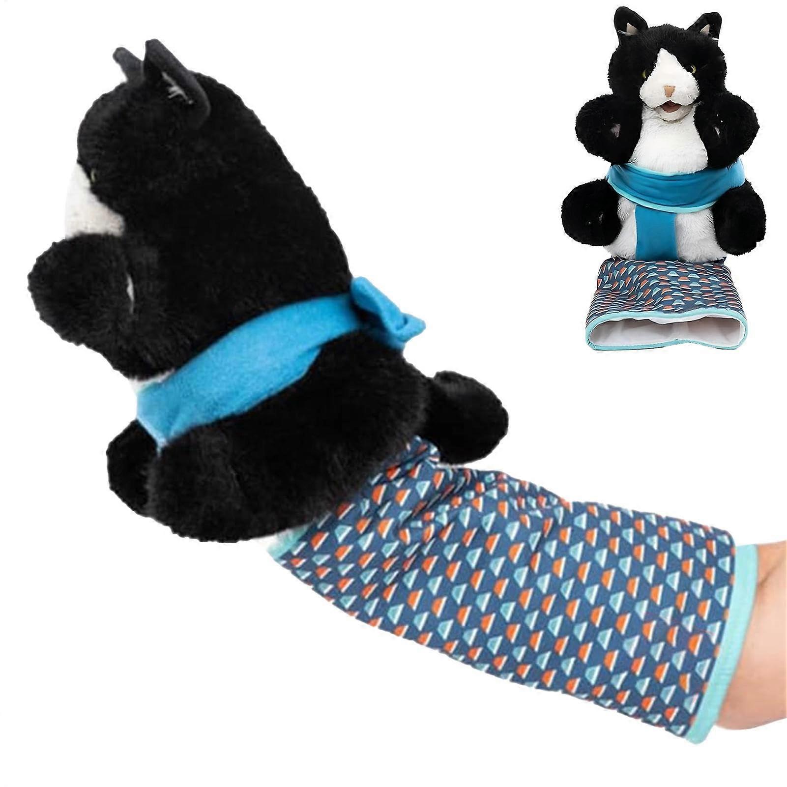 Hand Puppet Cat 20 x 5 x 25 cm, Cat Wrestling Puppet, Wrestler Glove With Sturdy Padding, Plush Toy For Training