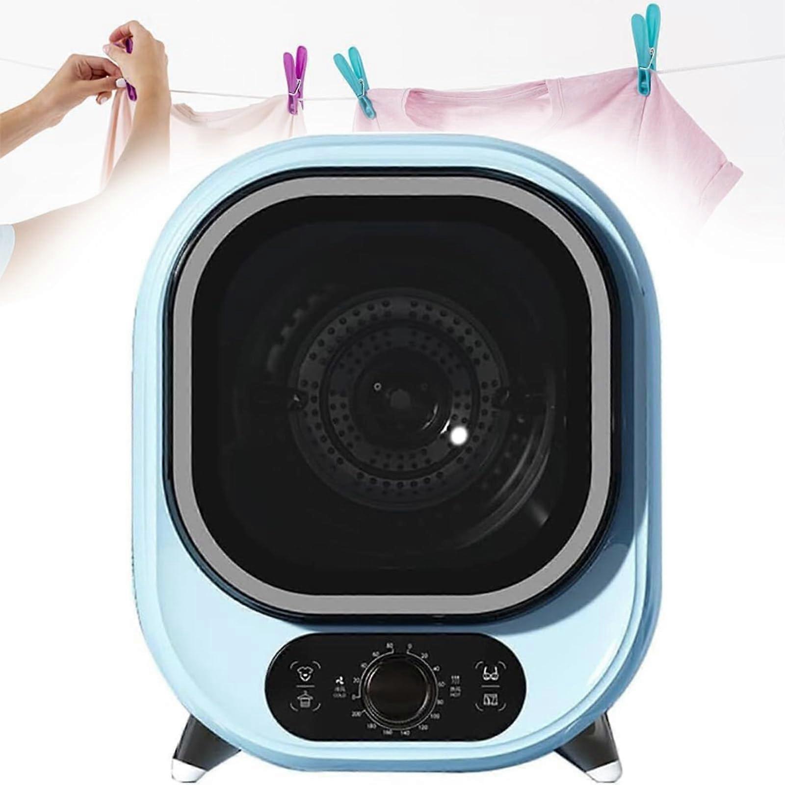 Freestanding Mini Tumble Dryer With Ventilation, Condenser, Double Layer Inner Drum, Rotary Knob, 0.8kg, Blue-A