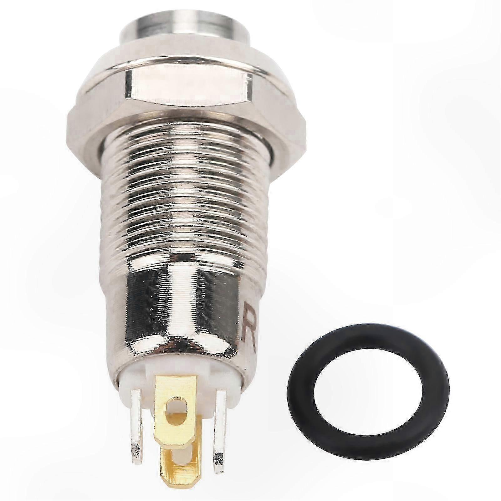 8mm Waterproof Momentary Push Button Switch with Light 3V Green