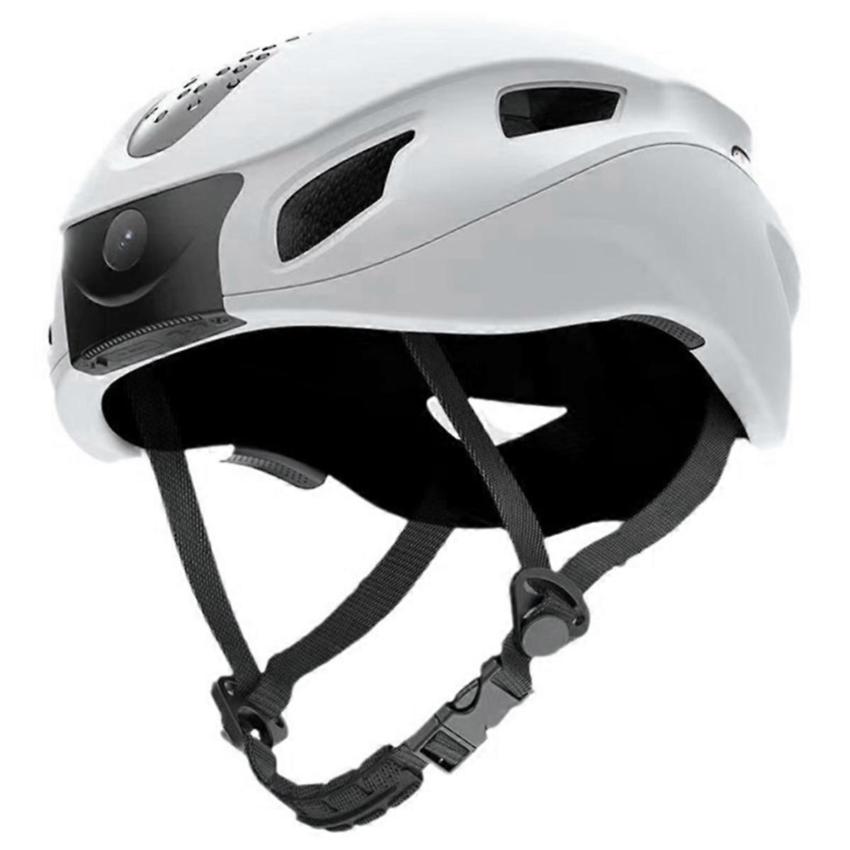 Ultra-Clear Video Recording AI Voice Recorder Safety Helmet White