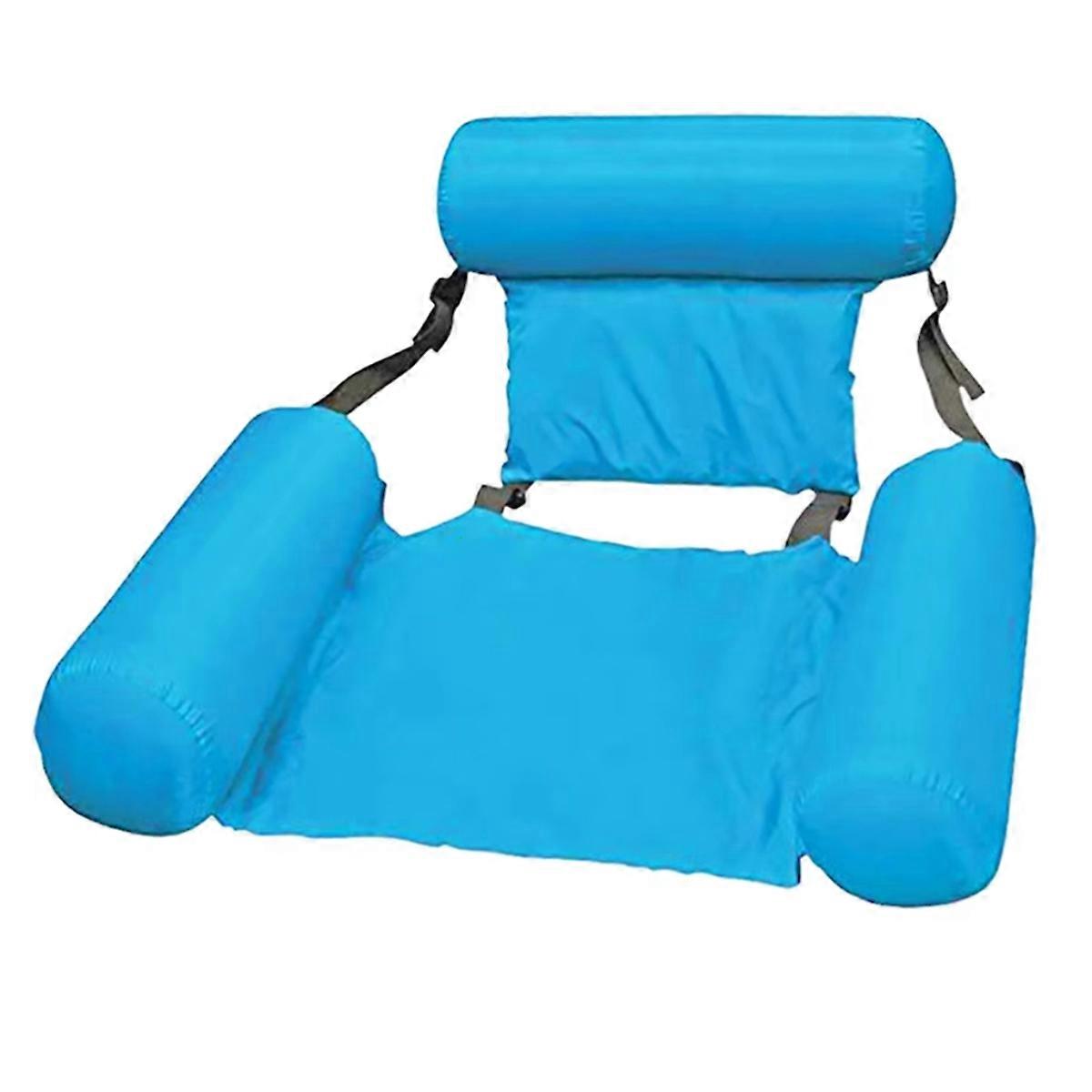 Pool Floating Chair Swimming Pool Floats Inflatable Floating Row Backrest Foldable Chair Portable Lounge Chair Floating