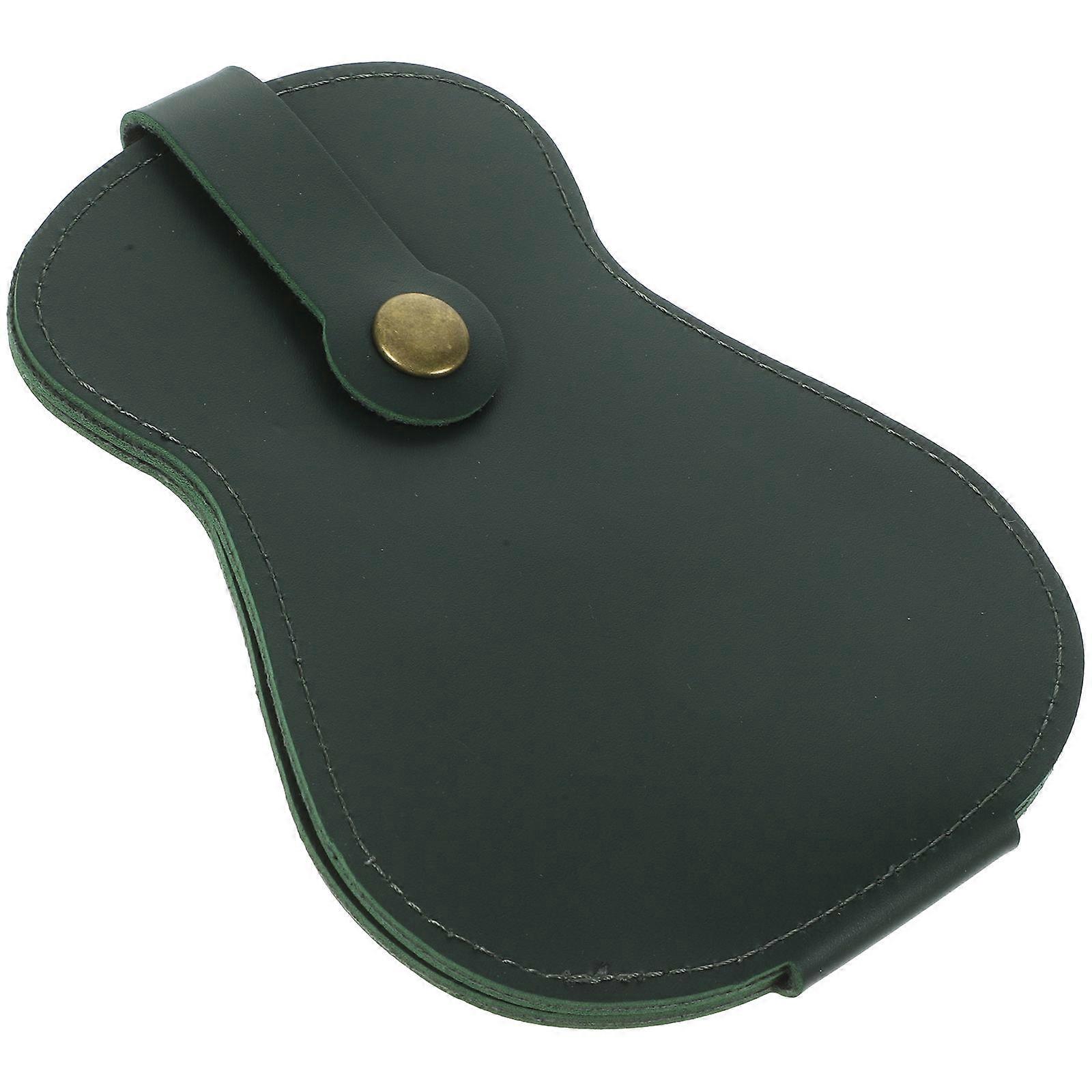 Guitar Pick Carry Bag Ukulele Organizer for Practice Dark Green Pu Material Large Capacity 1Pcs
