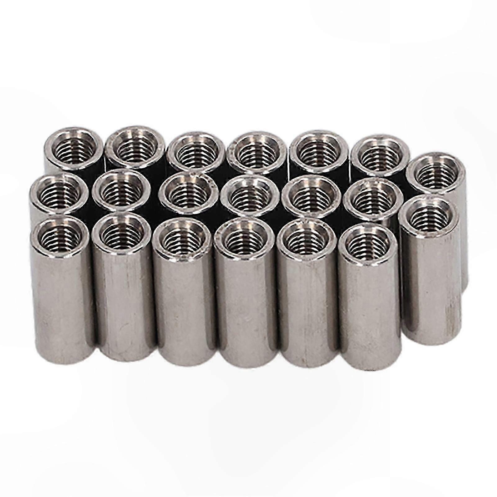 M5 الفولاذ المقاوم للصدأ اقتران المكسرات ، 20 حزمة موصلات قضيب دائري مع خيوط أنثى لاتصالات آمنة