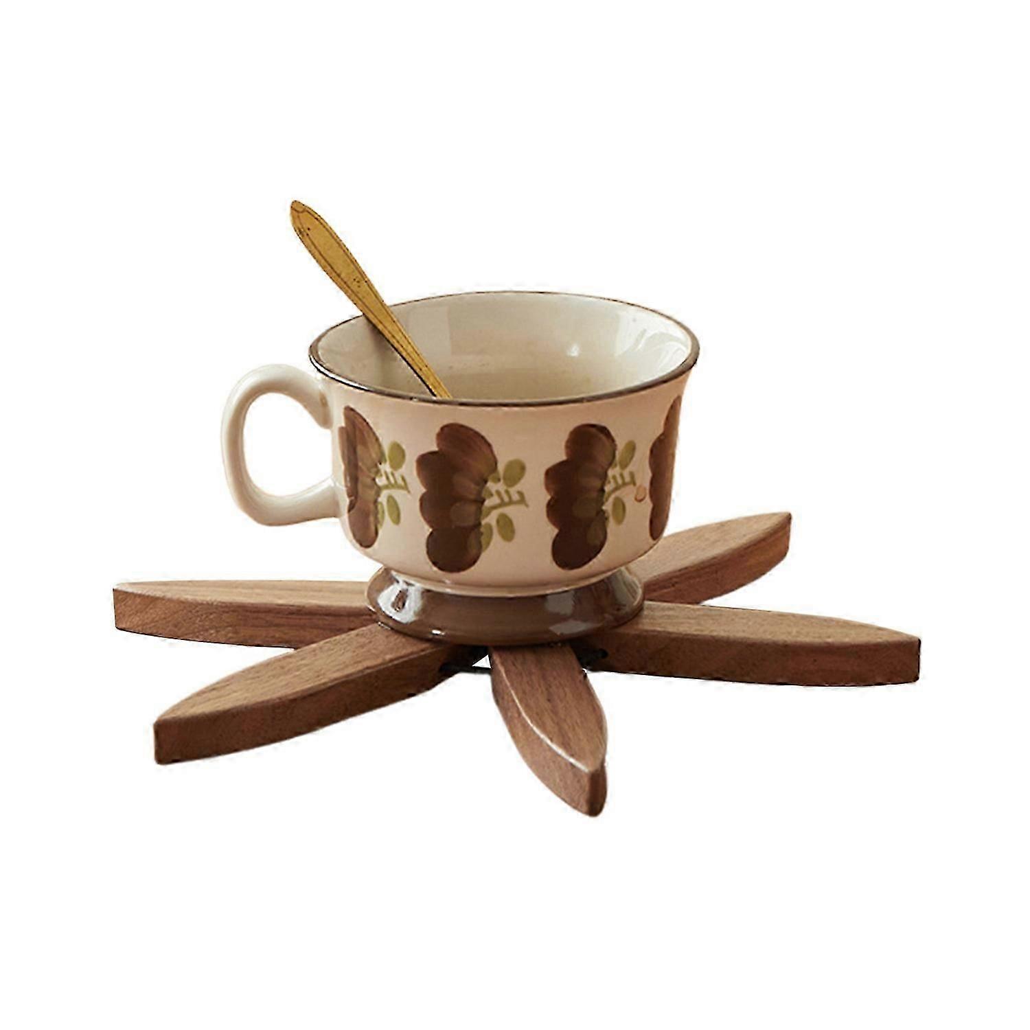 1/3/4/5Pcs Walnut Wooden Trivets with Stand Heat-Resistant Hot Pads compatible with Pots Pans Christmas Tree