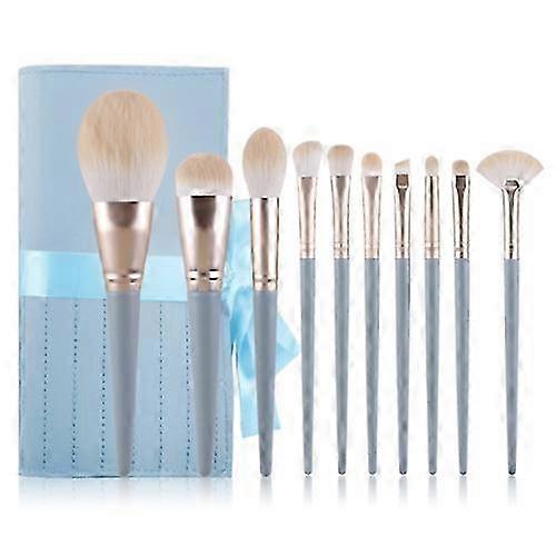 10 in 1 Haze Blue Makeup Brush Set Eyeshadow Brush Practical Commut...