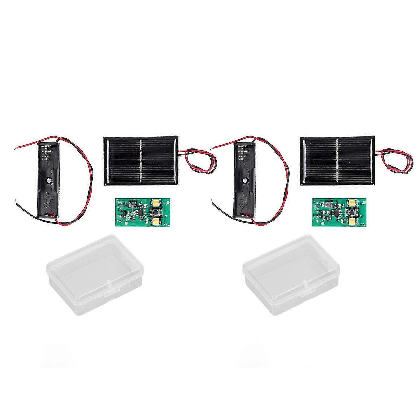 2 Set Solar Light Control Panel High Drive Efficiency Solar Lamp Controller Board for Garden 1.2V