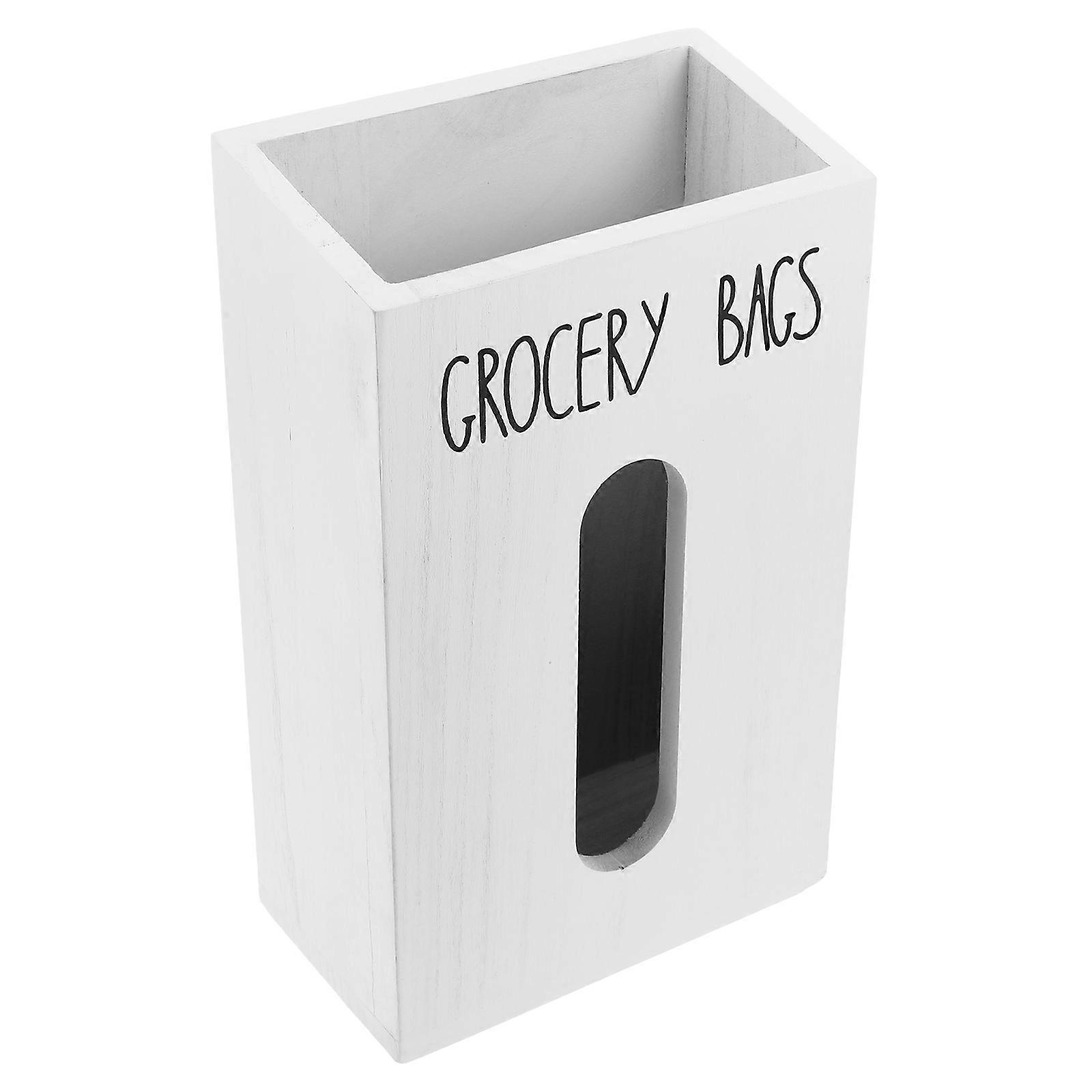 Wooden Grocery Bag Holder Dispenser with Ample Storage Organizer for Home or Office – Modern, Space Saving Design with Smooth Edges for Easy Access