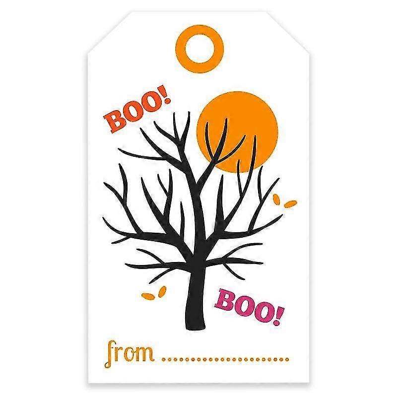 White Cowhide Hanging Card Halloween Paper Label With Hemp Rope 100...