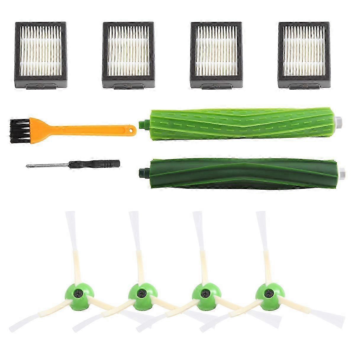 Suitable for iRobot Roomba I7 E5 E6 I3: 12PCS Roll Side Brush Filter Cleaning Accessories