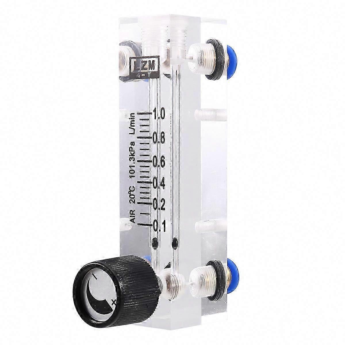 4T 0.1-1L/MIN Acrylic Variable Area Flow Meter Adjustable Panel Mount Gas Rotameter for Air Flow Rate Control