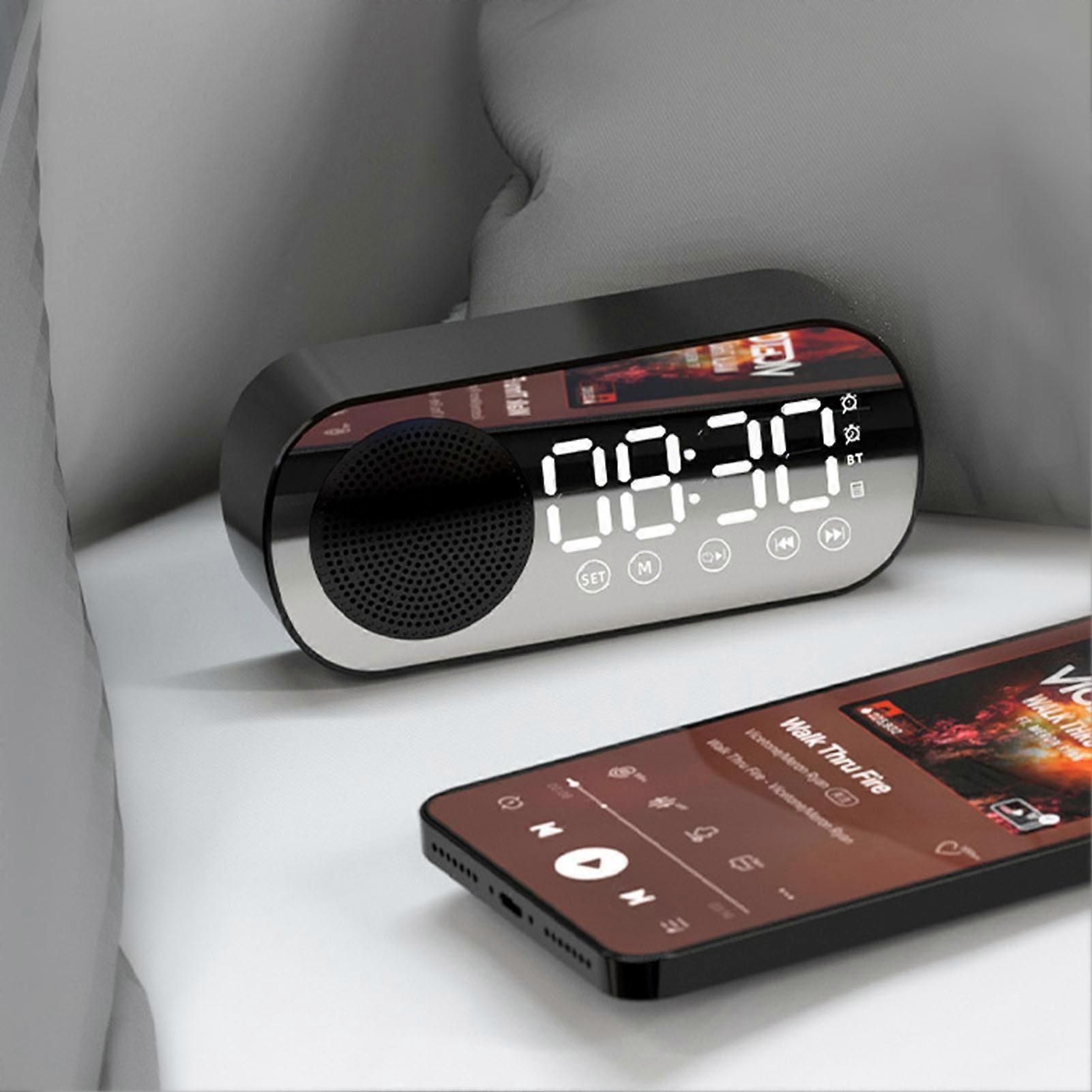 Bluetooth Speaker Clock Z7 Black, Smart Digital Mirror Alarm, Lithium Battery