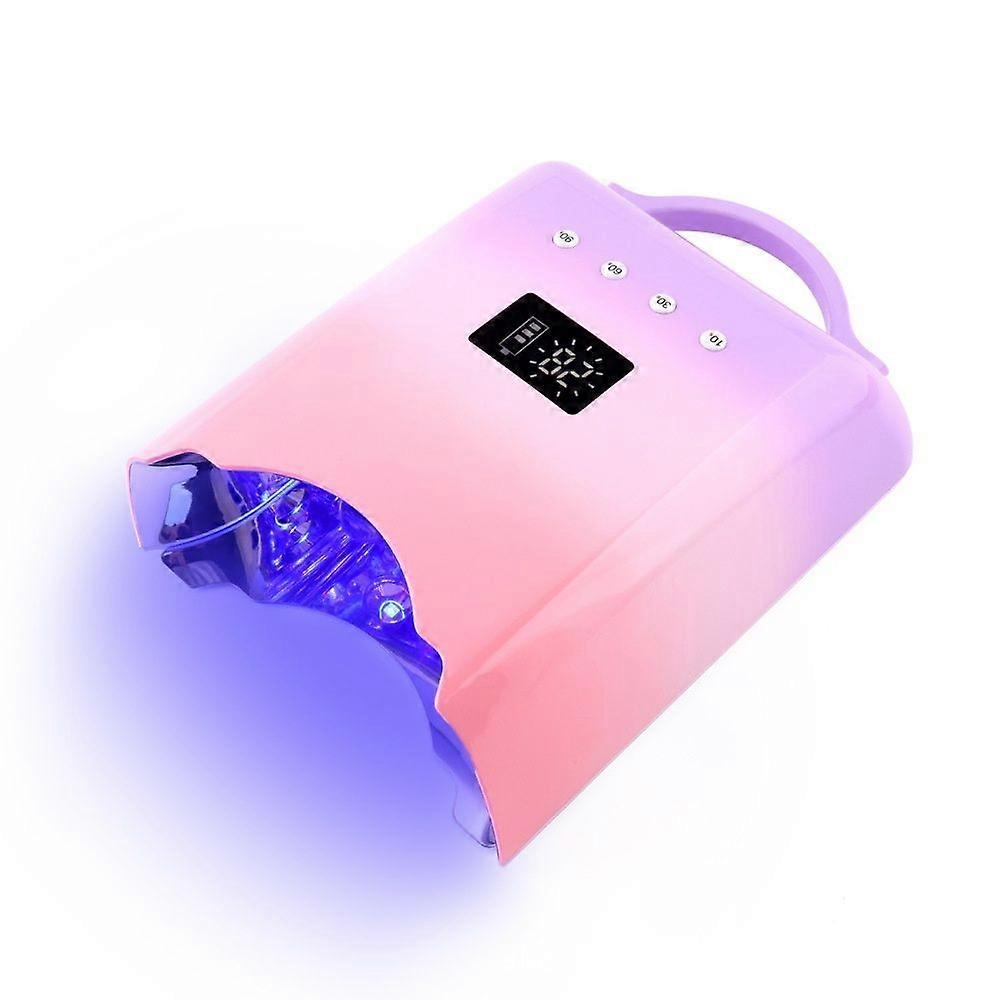 Rechargeable Nail Curing Light 78W with 4 LCD Time Display Timer, Auto Sensor - purple
