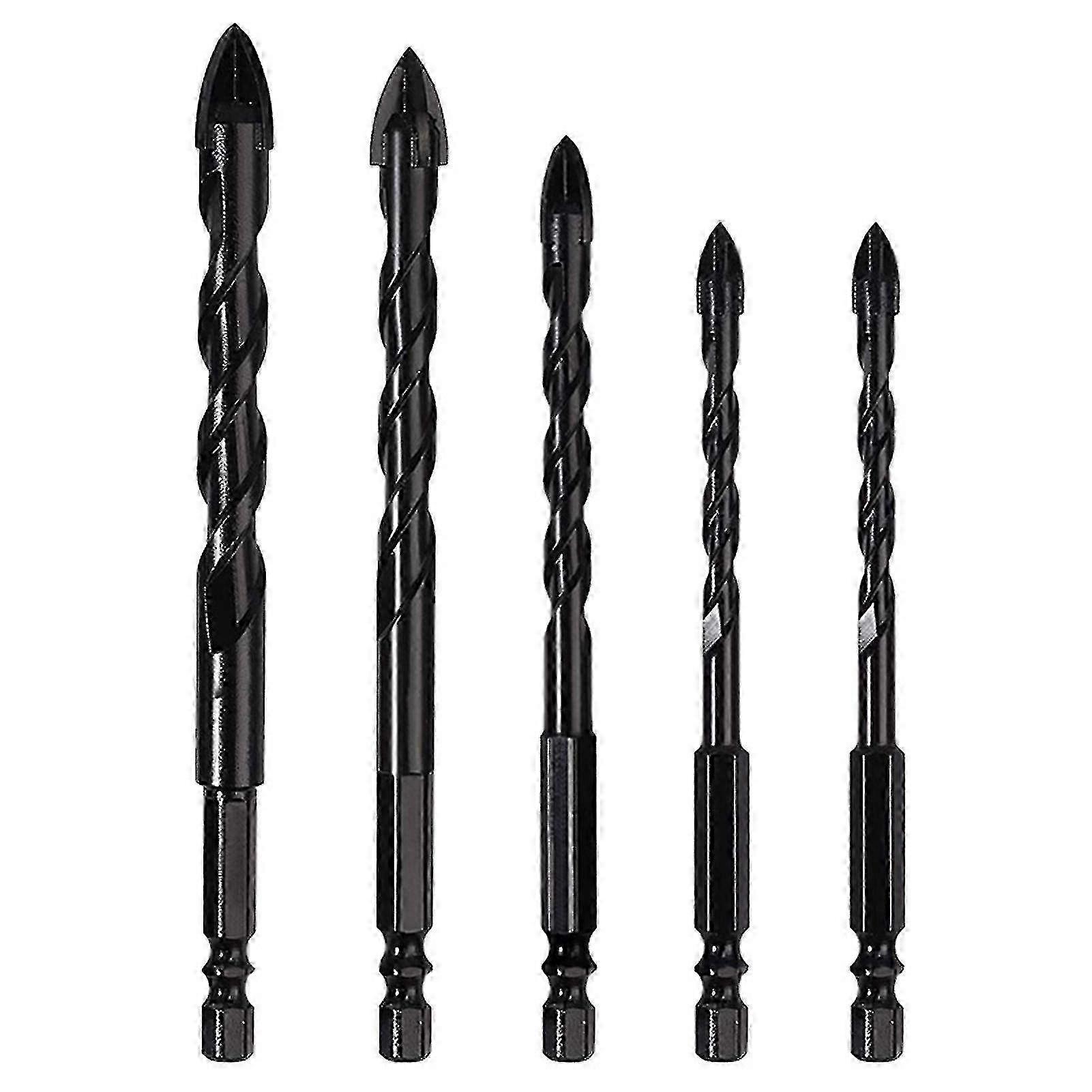 2025 5pcs Triangular Bits Set Hex Shank Fast Removal Alloy Triangle Spiral Masonry Bits For Ceramic Tile Glass