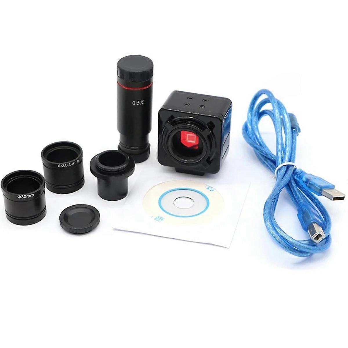 5MP C-Mount Microscope Industrial Digital Camera USB 2.0 0.5X Eyepiece CMOS 23.2mm Adapter with 30/30.5mm Ring
