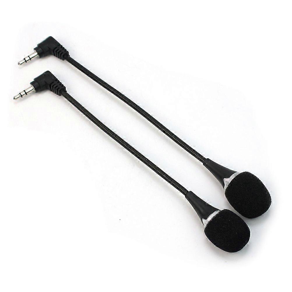 Microphone Mic for Laptop Skype to Enlarge Sound 2Pcs Flexible Black