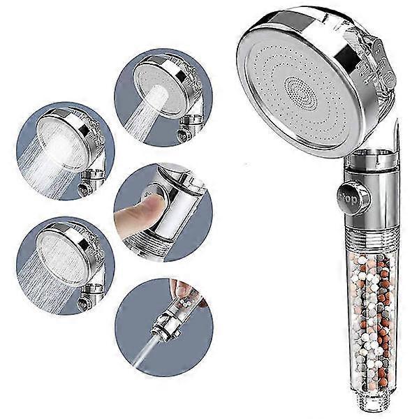 High Pressure Shower Head, 3 Modes with Turbocharged Spray Function.