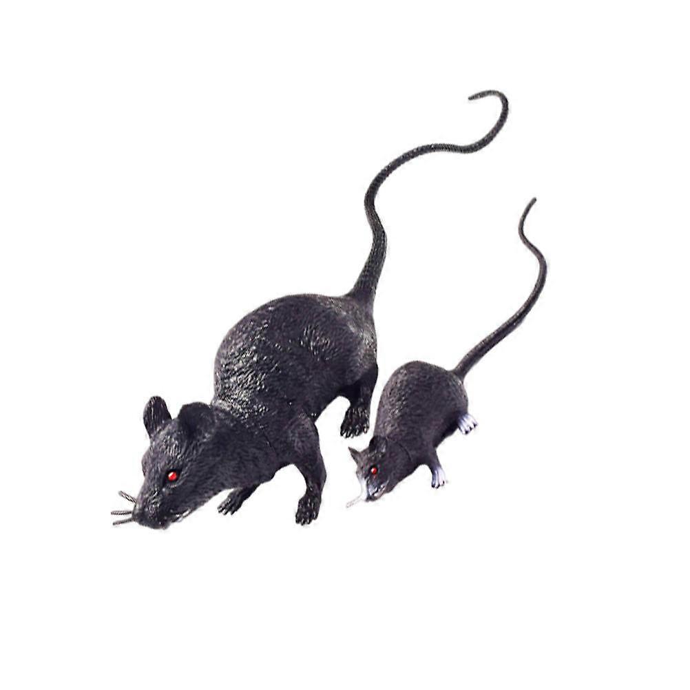 Funny Imitated Mouse Model Party Game Prop for Party Use 2Pcs Black